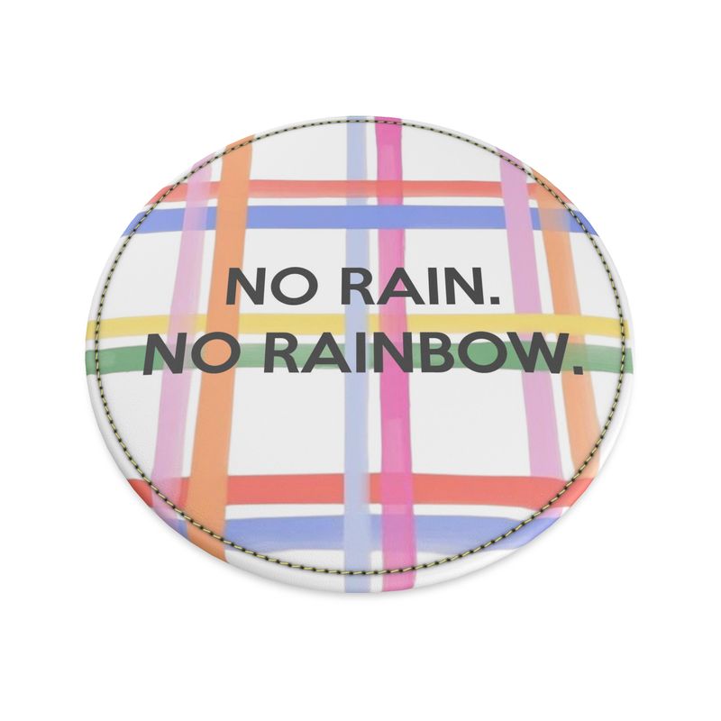 No Rain No Rainbow Leather Coasters